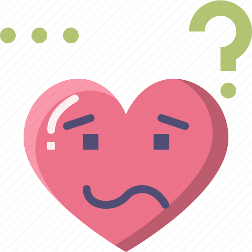 Confused, emoji, emotion, feeling, heart, love, valentine icon - Download on Iconfinder