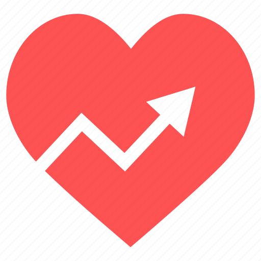 Arrow, graph, growth, heart, heart stat, statistic, chart icon - Download on Iconfinder