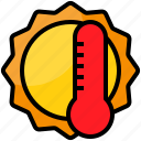 heatwave, sunny, sweltering, hot, thermometer, heat, sun, summer, temperature, celsius, fahrenheit