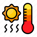 sweltering, heatwave, sunny, hot, thermometer, heat, sun, summer, temperature, celsius, fahrenheit