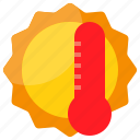 heatwave, sunny, sweltering, hot, thermometer, heat, sun, summer, temperature, celsius, fahrenheit
