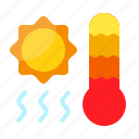 sweltering, heatwave, sunny, hot, thermometer, heat, sun, summer, temperature, celsius, fahrenheit