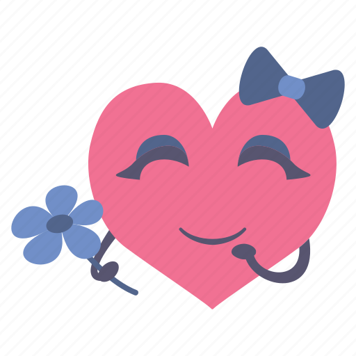 Flower, girl, happy, heart, shy, valentine icon - Download on Iconfinder