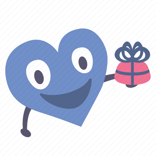 Boy, gift, giving, happy, heart, present, valentine icon - Download on Iconfinder