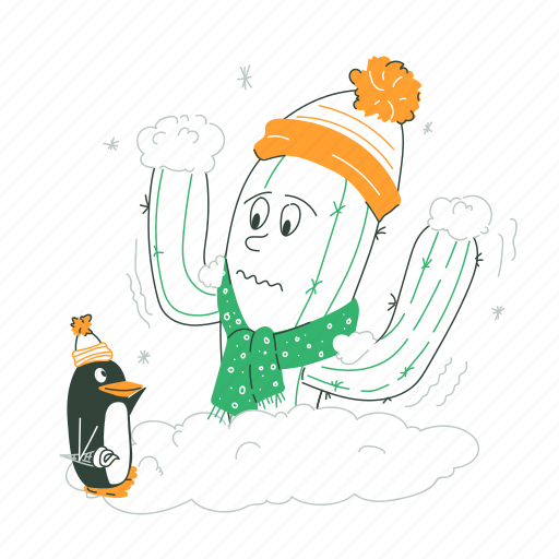 Unstable, weather, temperature, penguin, ice melting, ice floe, problem illustration - Download on Iconfinder