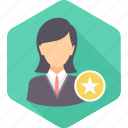 employee, rate, rating, star, achievement, favorite, female