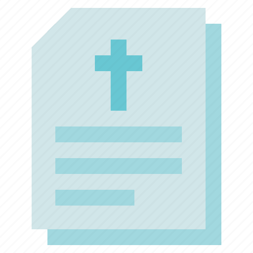 Funeral, death, christian papers, document icon - Download on Iconfinder