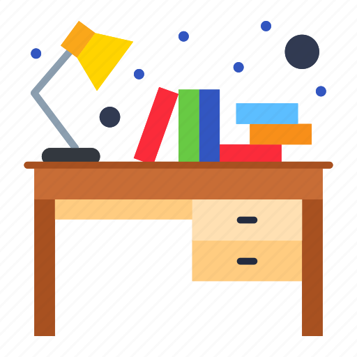 Books, desk, interior, study, table icon - Download on Iconfinder