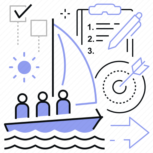 Boat, teamwork, development direction, reach the goal icon - Download on Iconfinder