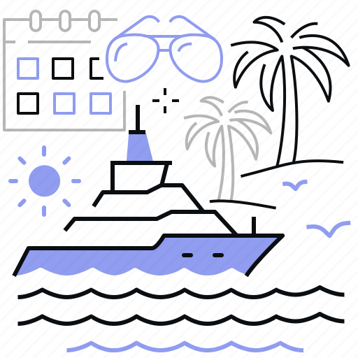 Ship, island, summer, sea voyage icon - Download on Iconfinder