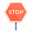 stop, road 