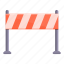 red, white, road, barrier