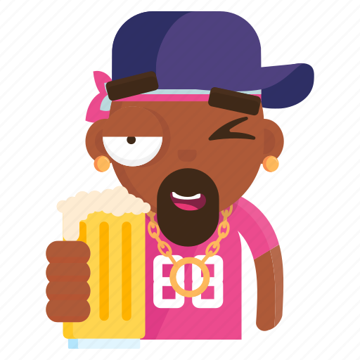 Beer, drink, emoji, emoticon, hiphop, man, sticker icon - Download on Iconfinder