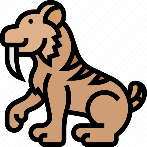 Sabertooth, tiger, beast, carnivore, extinct icon - Download on Iconfinder