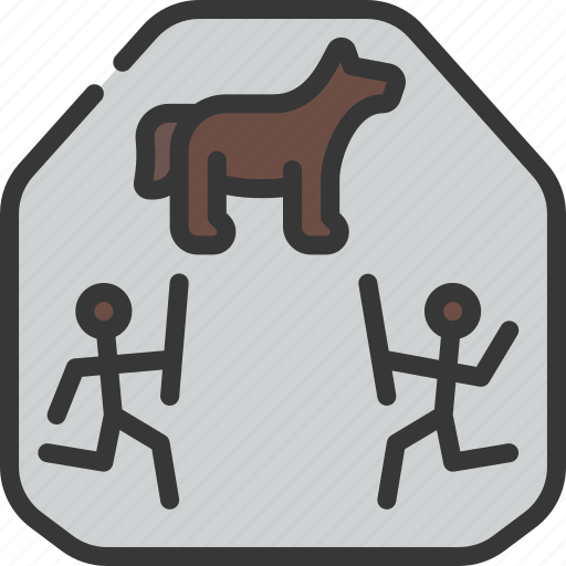 Cave, paintings, historical, humans, cavemen icon - Download on Iconfinder