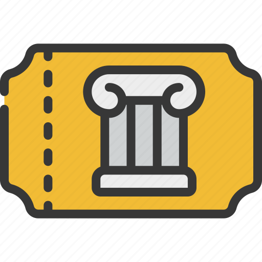 Museum, ticket, historical, entry, building, art icon - Download on Iconfinder