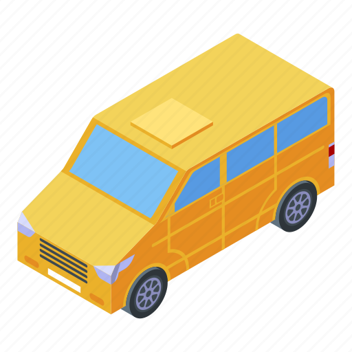 Business, car, cartoon, family, isometric, van, yellow icon - Download on Iconfinder