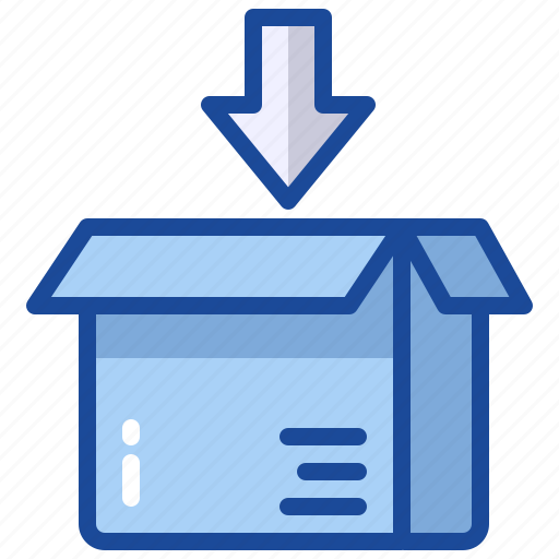Box, in, delivery, package, down icon - Download on Iconfinder