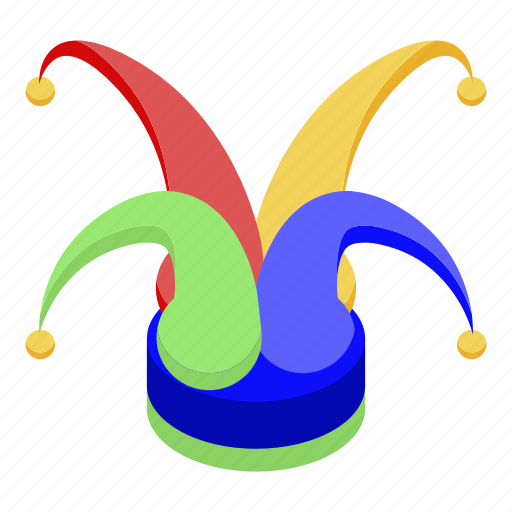 Cartoon, fashion, hat, isometric, jester, party, retro icon - Download on Iconfinder