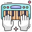 playing piano, clavichord, musical instrument, musical tool, entertainment
