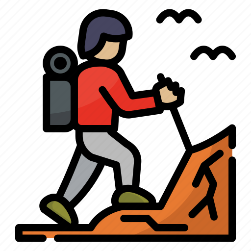 Trekking, mountain climbing, hiking, hiker, climbing, nature, mountain sports icon - Download on Iconfinder