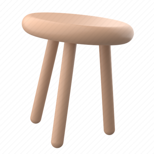 Real, estate, furniture, stool, chair, furnishing, interior 3D illustration - Download on Iconfinder
