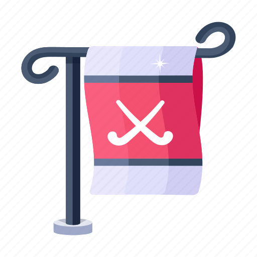Hockey banner, banner pole, sports flag, hockey flag, flagpole icon - Download on Iconfinder