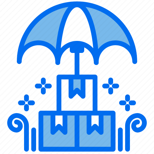 Box, cardboard, delivery, logistic, safety, umbrella icon - Download on Iconfinder
