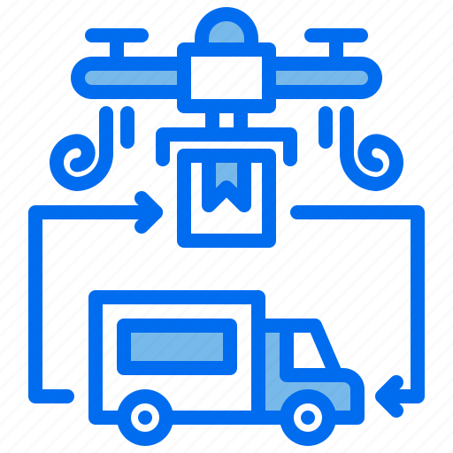 Cardboard, change, delivery, drone, order, transport, truck icon - Download on Iconfinder