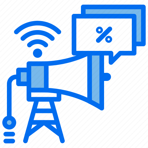 Broadcast, discount, marketing, megaphone, tower, wifi icon - Download on Iconfinder
