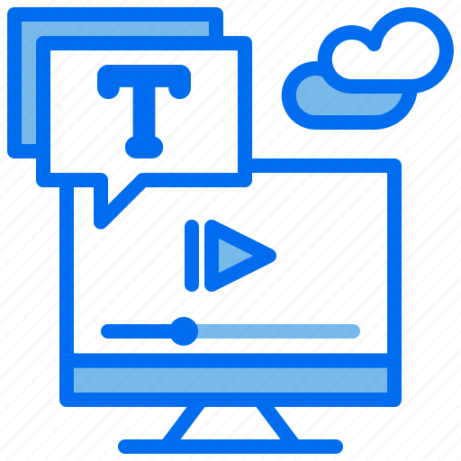 Computer, message, movie, subtitle, video icon - Download on Iconfinder