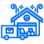building, customer, delivery, mail, office, truck 