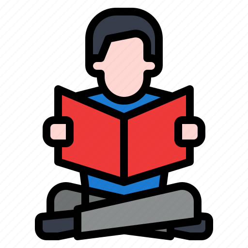 Book, education, reading, sitting, student icon - Download on Iconfinder
