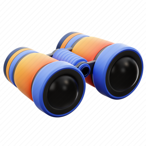 Binoculars, telescope, spyglass, summer, holiday, vacation, view 3D illustration - Download on Iconfinder