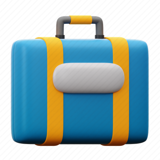 Blue, suitcase, luggage, travel, holiday, vacation, summer 3D illustration - Download on Iconfinder