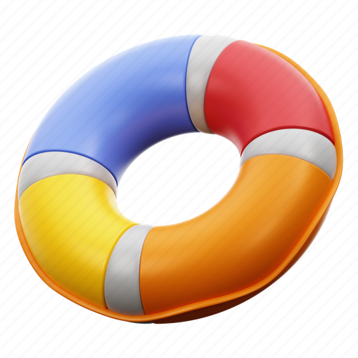 Lifebuoy, beach, swim, vacation, summer, swimming, holiday 3D illustration - Download on Iconfinder