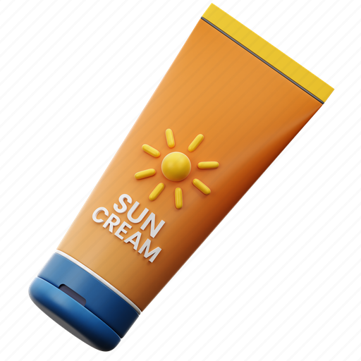 Sunscreen, beach, lotion, summer, vacation, cream, sunblock 3D illustration - Download on Iconfinder