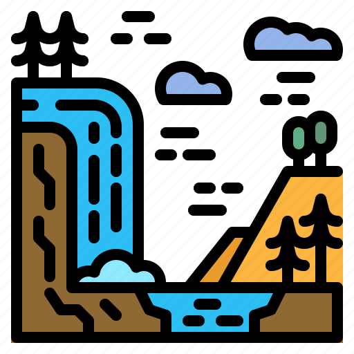 Landscape, nature, scene, scenery, waterfall icon - Download on Iconfinder