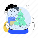christmas globe, tree globe, winter globe, christmas decor, crystal globe 