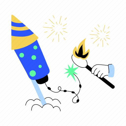 Fireworks, firecracker, fire rocket, christmas fireworks, fireworks celebration illustration - Download on Iconfinder
