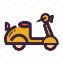 scooter, bike, delivery, motorcycle, transport, vespa