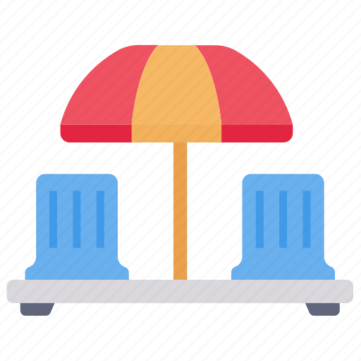 Beach, deck, chair, umbrella icon - Download on Iconfinder