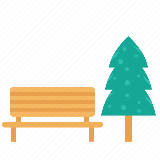 Bench, seat, tree, garden icon - Download on Iconfinder