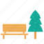 bench, seat, tree, garden 