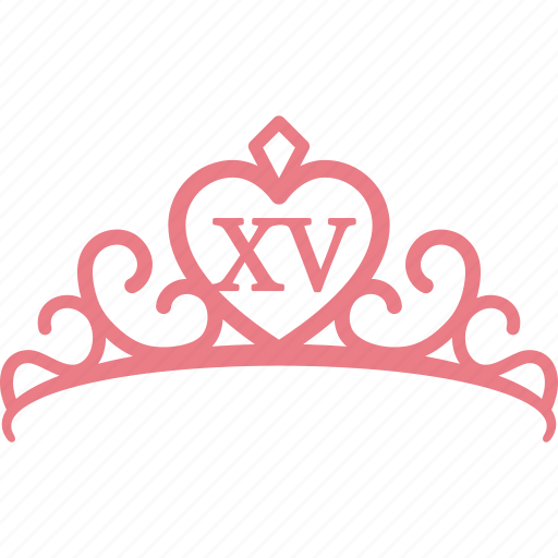 Crown, pink, princess, quinceanera, quinceañera, tiara icon