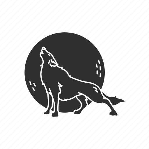 Full moon, howling, werewolf, wolf, halloween icon - Download on Iconfinder