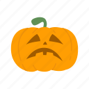 carved pumpkin, pumpkin, sad pumpkin, halloween