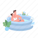 husband, wife, childbirth, water, tub, pool 