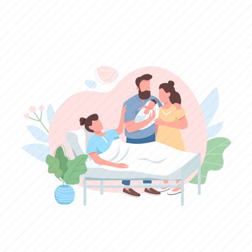 Surrogacy, mother, family, newborn, baby illustration - Download on Iconfinder