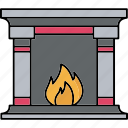 fireplace, fire, winter, chimney, warm, christmas, flame, xmas, bonfire, light